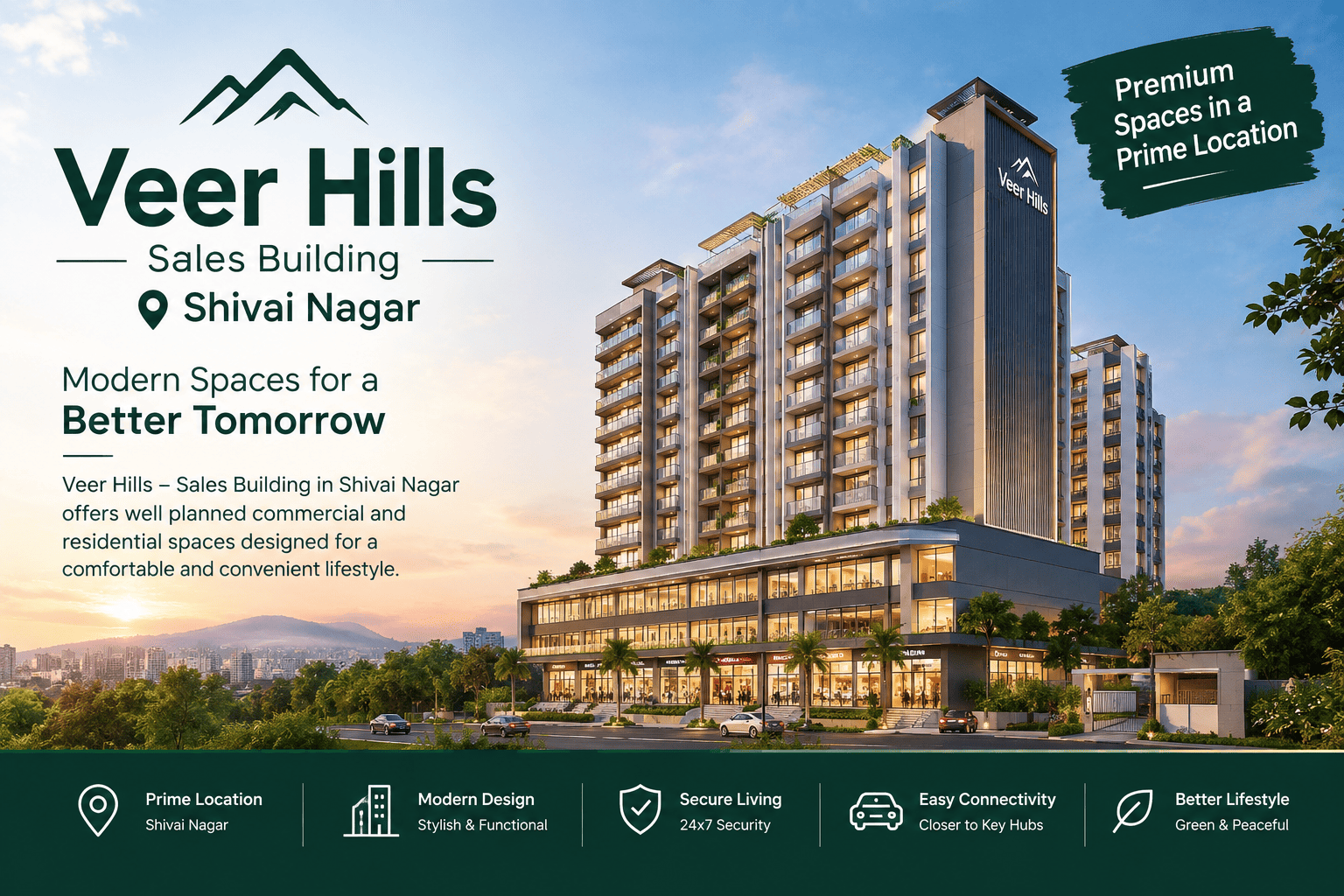 Veer Hills Sales Building Shivai Nagar - Premium Commercial Spaces in Thane West