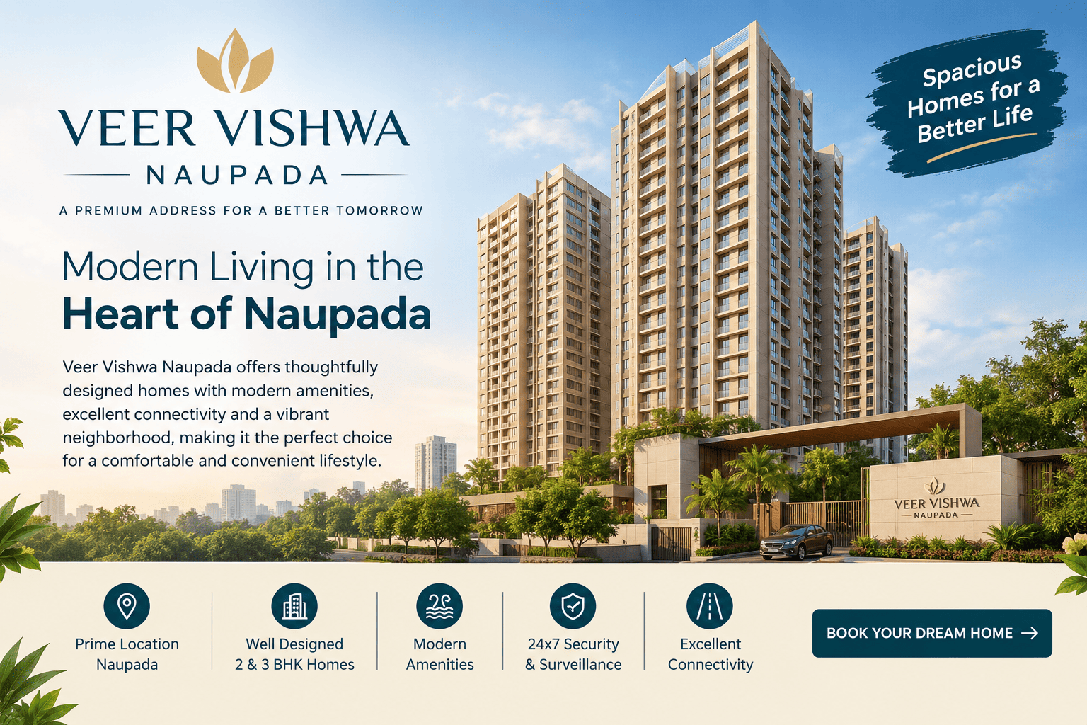 Veer Vishwa Naupada - Luxury 1, 2 & 3 BHK Apartments in Thane West